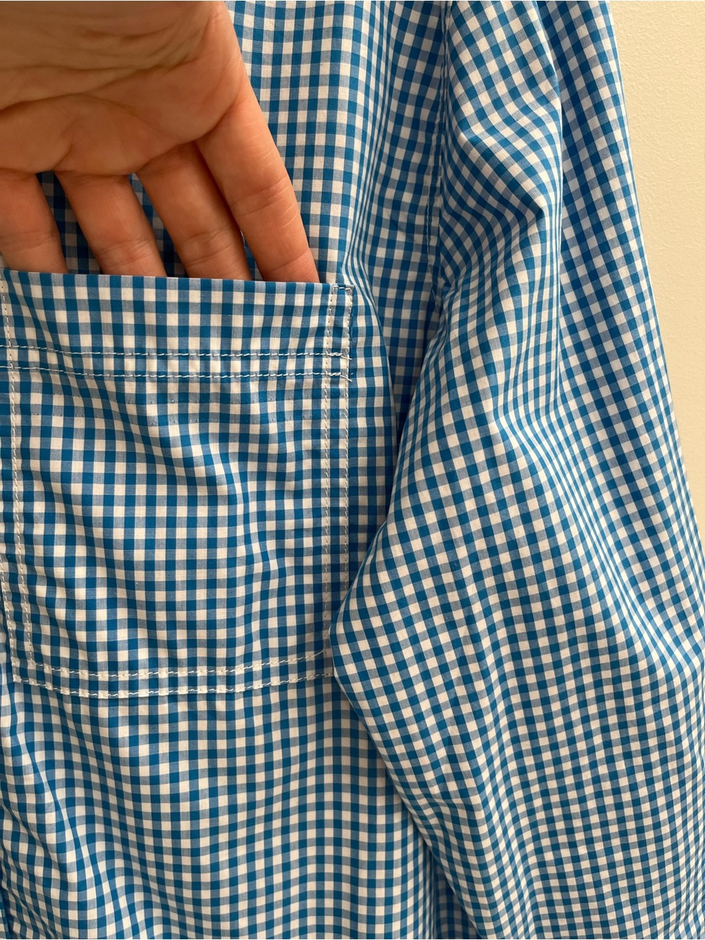 J. Crew Womens Garçon organic cotton poplin shirt in gingham Blue White BU084 - Picture 7 of 12
